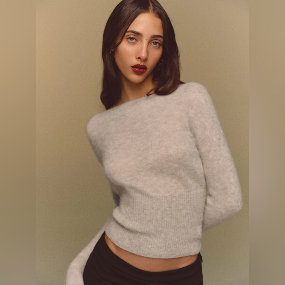 NWT Reformation Soren Sheer Alpaca Sweater Top